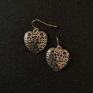 Gold heart earrings